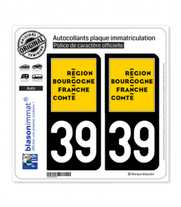 39 Bourgogne-Franche-Comté - LogoType | Autocollant plaque immatriculation