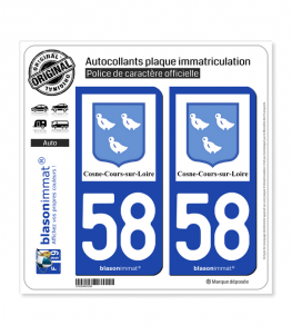 58 Cosne-Cours-sur-Loire - Ville | Autocollant plaque immatriculation