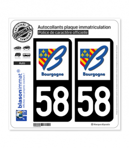 58 Bourgogne - LogoType | Autocollant plaque immatriculation