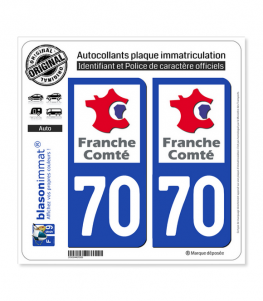 70 Franche-Comté - LogoType | Autocollant plaque immatriculation