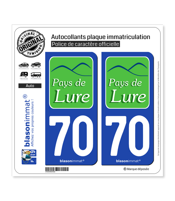 70 Lure - Agglo | Autocollant plaque immatriculation