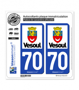 70 Vesoul - Ville | Autocollant plaque immatriculation