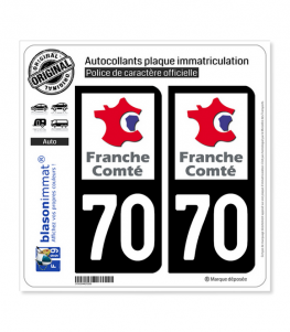 70 Franche-Comté - LogoType | Autocollant plaque immatriculation