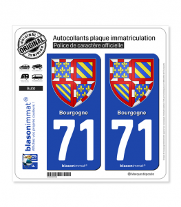 71 Bourgogne - Armoiries | Autocollant plaque immatriculation