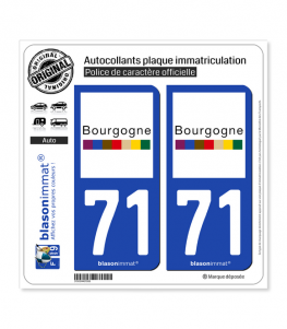 71 Bourgogne - Tourisme | Autocollant plaque immatriculation