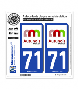 71 Autun - Agglo | Autocollant plaque immatriculation