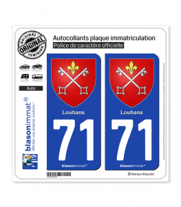71 Louhans - Armoiries | Autocollant plaque immatriculation