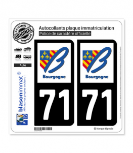71 Bourgogne - LogoType | Autocollant plaque immatriculation