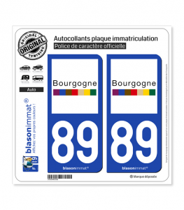 89 Bourgogne - Tourisme | Autocollant plaque immatriculation