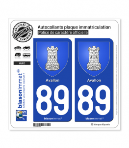 89 Avallon - Armoiries | Autocollant plaque immatriculation