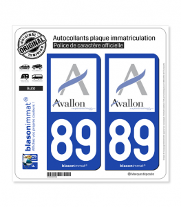 89 Avallon - Ville | Autocollant plaque immatriculation