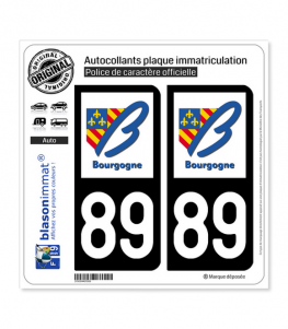 89 Bourgogne - LogoType | Autocollant plaque immatriculation