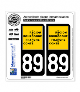 89 Bourgogne-Franche-Comté - LogoType | Autocollant plaque immatriculation