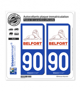 90 Belfort - Ville | Autocollant plaque immatriculation