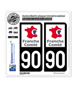 90 Franche-Comté - LogoType | Autocollant plaque immatriculation