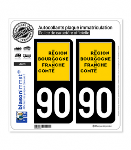 90 Bourgogne-Franche-Comté - LogoType | Autocollant plaque immatriculation