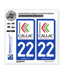 22 Callac - Ville | Autocollant plaque immatriculation