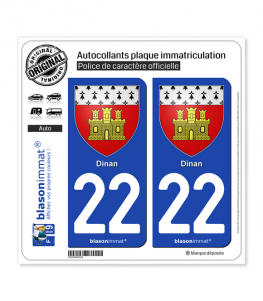 22 Dinan - Armoiries | Autocollant plaque immatriculation