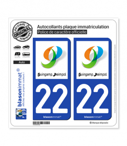 22 Guingamp - Agglo | Autocollant plaque immatriculation