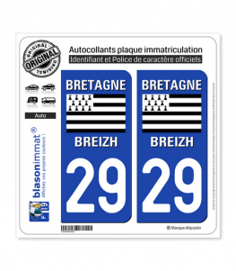 29 Bretagne - LogoType | Autocollant plaque immatriculation