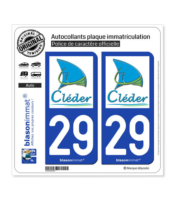 29 Cléder - Commune | Autocollant plaque immatriculation
