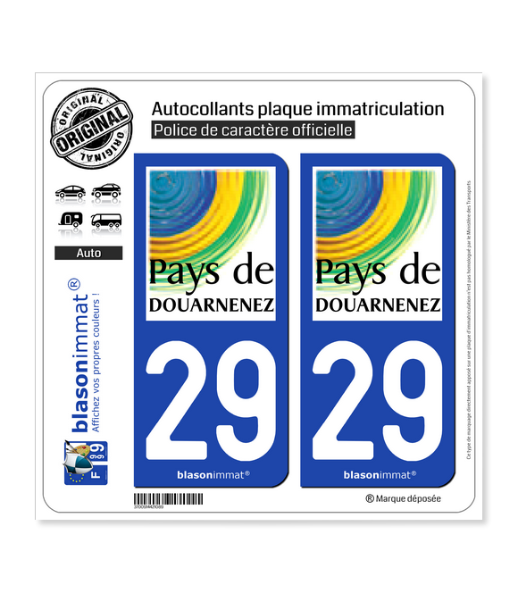 29 Douarnenez - Tourisme | Autocollant plaque immatriculation