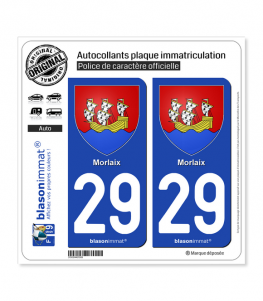 29 Morlaix - Armoiries | Autocollant plaque immatriculation