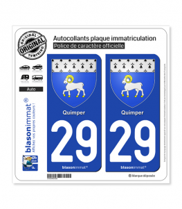 29 Quimper - Armoiries | Autocollant plaque immatriculation