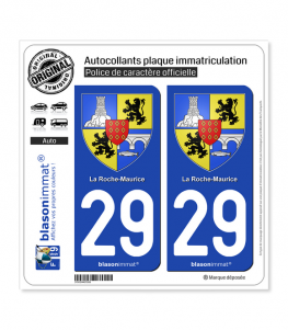 29 La Roche-Maurice - Armoiries | Autocollant plaque immatriculation