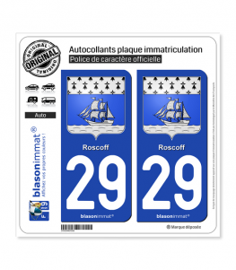 29 Roscoff - Armoiries | Autocollant plaque immatriculation