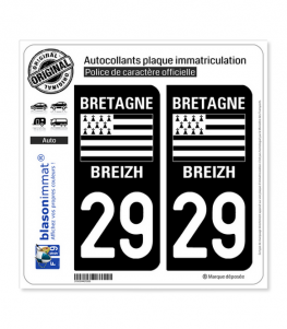 29 Bretagne - LogoType | Autocollant plaque immatriculation