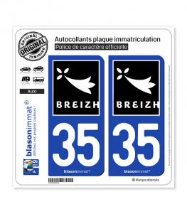 35 Breizh - Rannvro | Autocollant plaque immatriculation