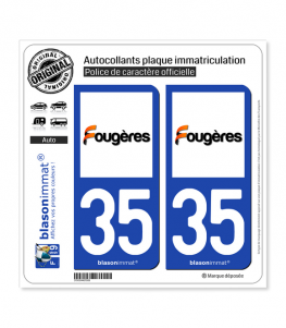 35 Fougères - Ville | Autocollant plaque immatriculation