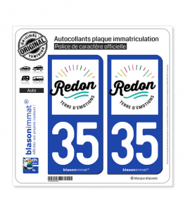 35 Redon - Ville | Autocollant plaque immatriculation