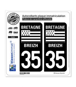 35 Bretagne - LogoType | Autocollant plaque immatriculation