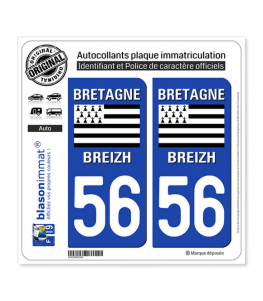 56 Bretagne - LogoType | Autocollant plaque immatriculation