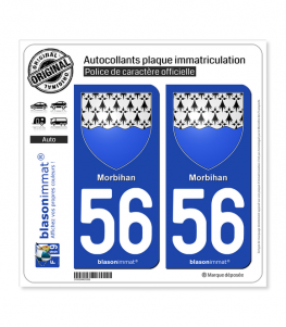 56 Morbihan - Armoiries | Autocollant plaque immatriculation