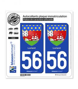 56 Lorient - Armoiries | Autocollant plaque immatriculation