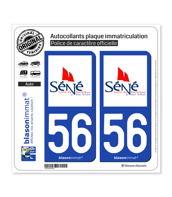 56 Séné - Commune | Autocollant plaque immatriculation