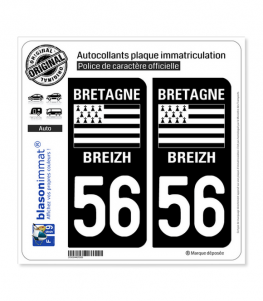 56 Bretagne - LogoType | Autocollant plaque immatriculation