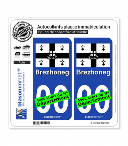 Brezhoneg - Drapeau | Autocollant plaque immatriculation