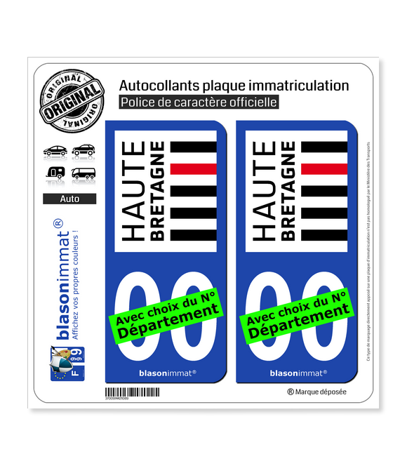 Haute-Bretagne | Autocollant plaque immatriculation