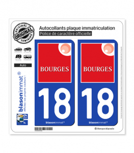 18 Bourges - Agglo | Autocollant plaque immatriculation