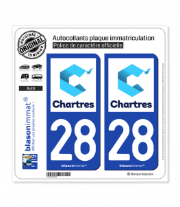 28 Chartres - Tourisme | Autocollant plaque immatriculation