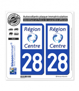 28 Centre-Val de Loire - LogoType | Autocollant plaque immatriculation