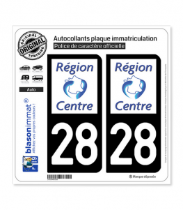 28 Centre-Val de Loire - LogoType | Autocollant plaque immatriculation
