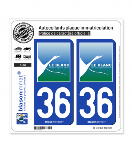 36 Le Blanc - Ville | Autocollant plaque immatriculation