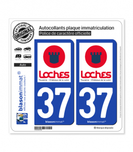 37 Loches - Tourisme | Autocollant plaque immatriculation
