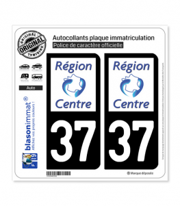 37 Centre-Val de Loire - LogoType | Autocollant plaque immatriculation