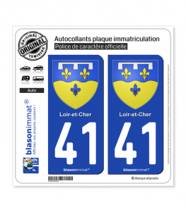 41 Loir-et-Cher - Armoiries | Autocollant plaque immatriculation